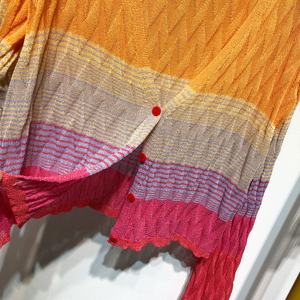 Cardigan colorat de damă cu mâneci lungi - tricotat subțire