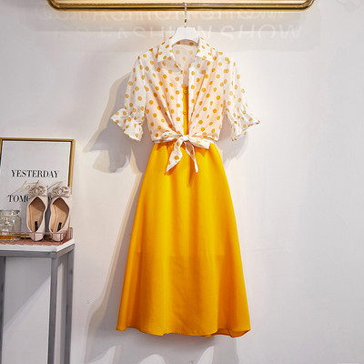 Μοντέρνο γυναικείο σετ που περιλαμβάνει ένα πουκάμισο και φόρεμα σε διάφορα χρώματα