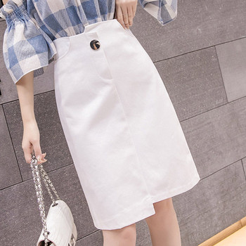 Fusta eleganta de dama asimetrica in doua culori