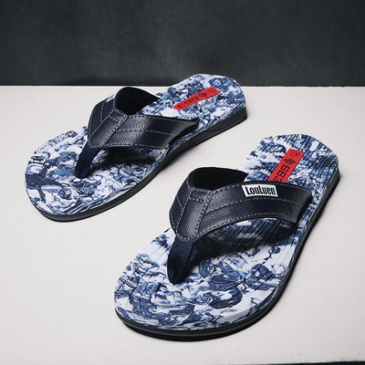 Papuci pentru bărbați actuali cu inscripție în trei culori