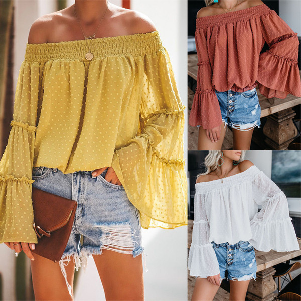 Bluza de dama eleganta cu maneci lotus in mai multe culori