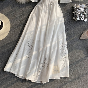 Rochie de dama cu maneci lotus in alb si dantela