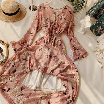 Rochie moderna de dama cu decolteu in V - mai multe culori