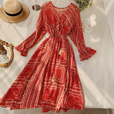 Rochie moderna de dama cu decolteu in V - mai multe culori