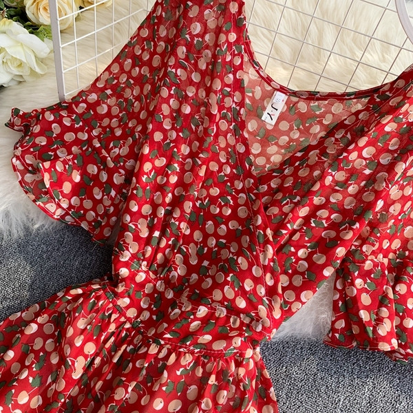 Rochie de dama cu model floral in doua culori