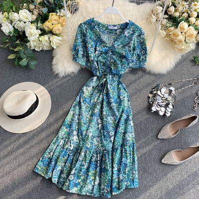 Rochie moderna de dama cu maneci scurte in doua culori