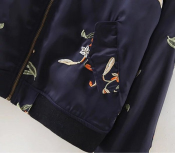 Geaca subtire de dama cu broderie in doua culori