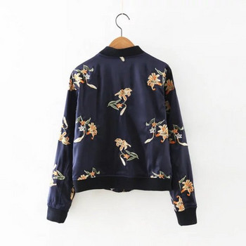 Geaca subtire de dama cu broderie in doua culori