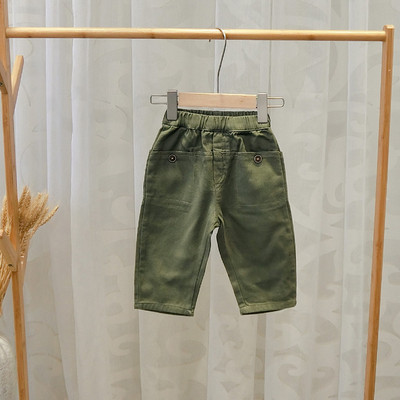 Pantaloni moderni pentru copii pentru baieti - verde si bej