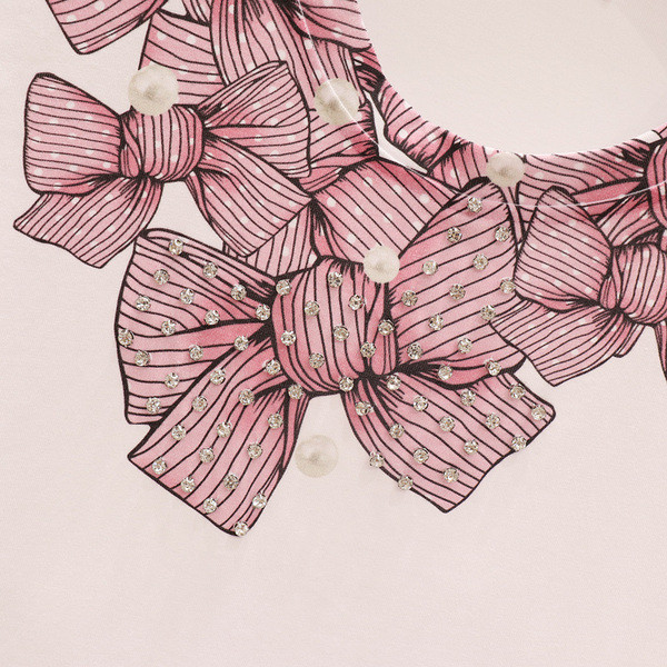 Set de dama modern din doua parti cu panglici in doua culori