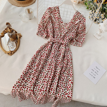 Rochie de dama cu model floral si fermoar in doua culori