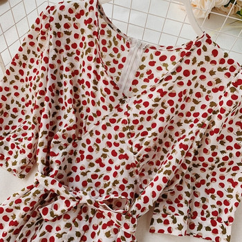 Rochie de dama cu model floral si fermoar in doua culori