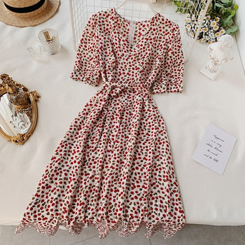 Rochie de dama cu model floral si fermoar in doua culori