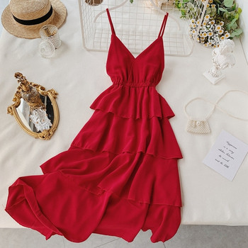 Rochie moderna de dama cu bretele subtiri in mai multe culori