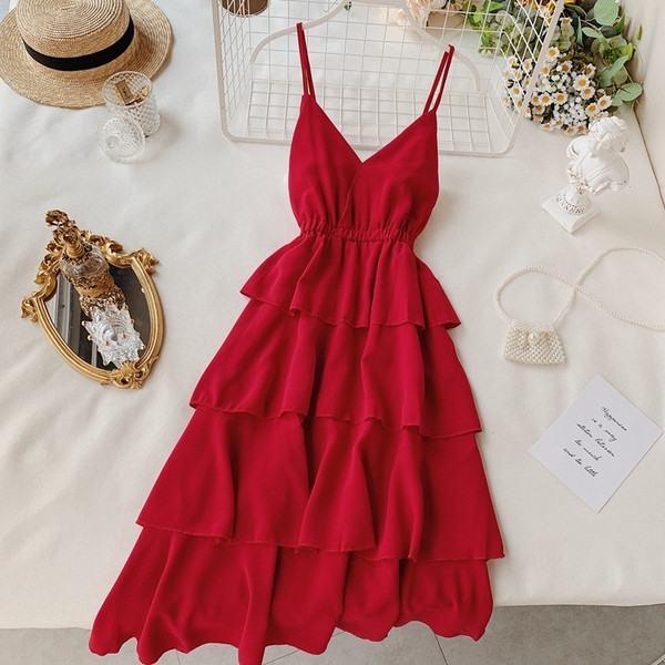 Rochie moderna de dama cu bretele subtiri in mai multe culori