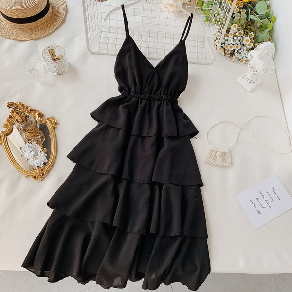 Rochie moderna de dama cu bretele subtiri in mai multe culori