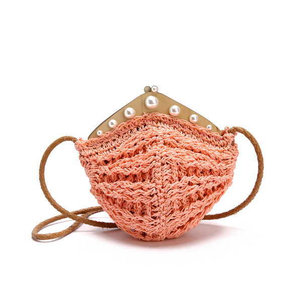 Geanta de dama moderna tricotata cu perle in mai multe culori