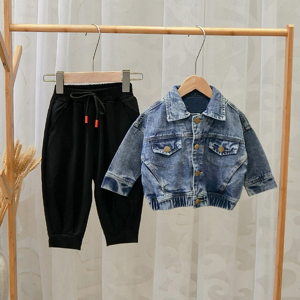 Jachetă de blugi pentru copii modernă pentru băieți - culoare albastră