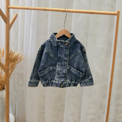 Geaca de blugi pentru copii model nou in albastru pentru baieti
