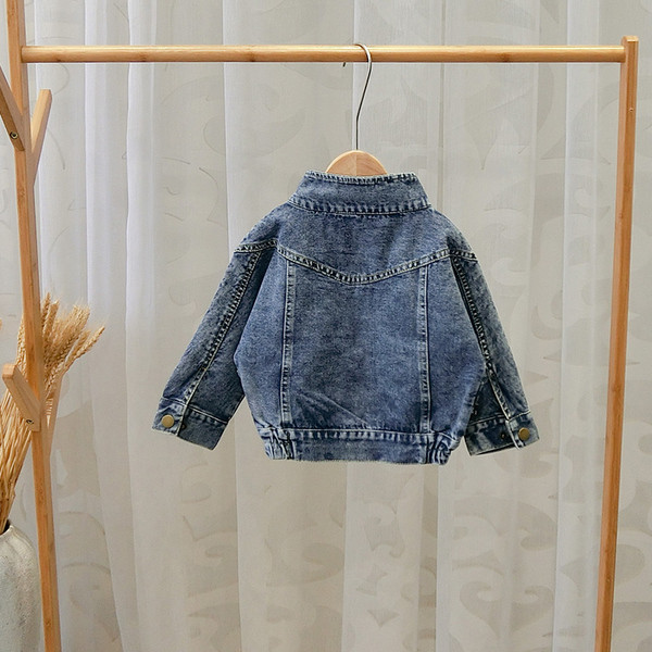 Geaca de blugi pentru copii model nou in albastru pentru baieti