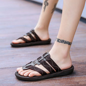 Papuci moderni pentru bărbați în negru și maro