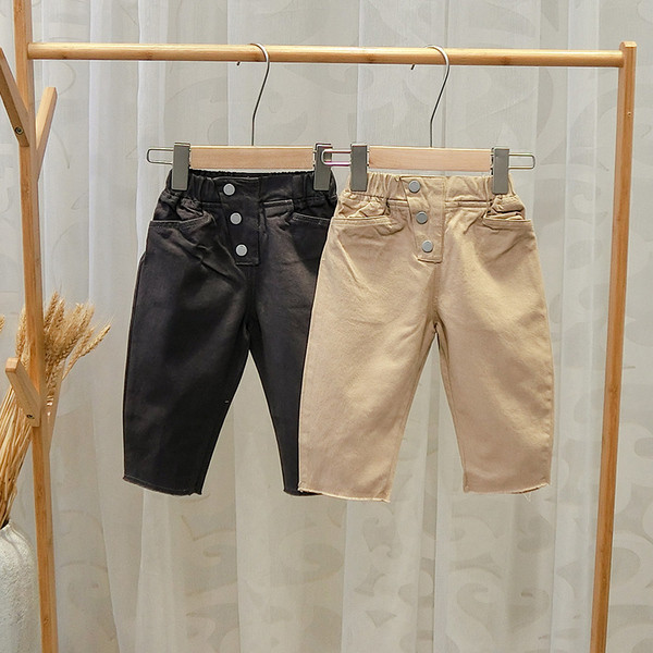 Pantaloni copii pentru baieti cu nasturi - doua culori