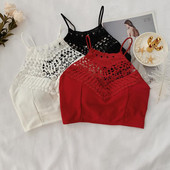 Top scurt de dama cu dantela in trei culori