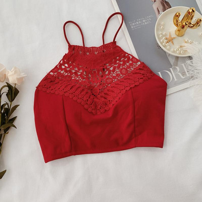 Top scurt de dama cu dantela in trei culori