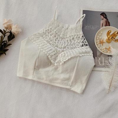 Top scurt de dama cu dantela in trei culori