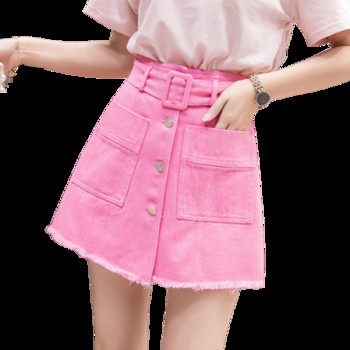 Fusta-pantaloni cu talie inalta in mai multe culori