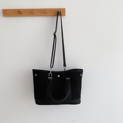 Geanta casual de dama in negru, maro si alb