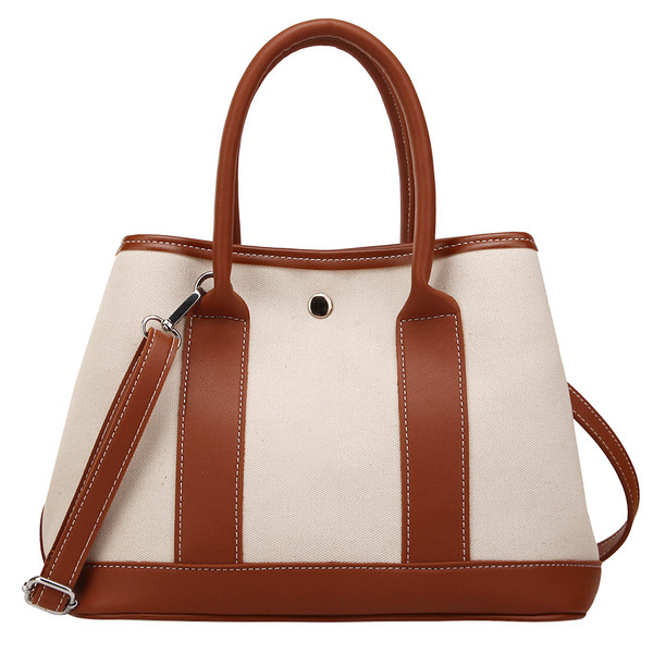 Geanta casual de dama in negru, maro si alb