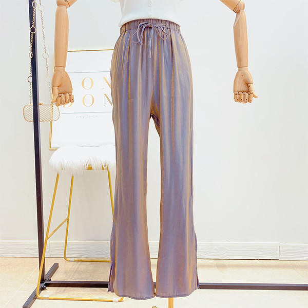 Дамски панталон с висока талия и ластик в четири цвята