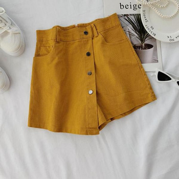 Pantaloni-fustă de damă din denim cu nasturi