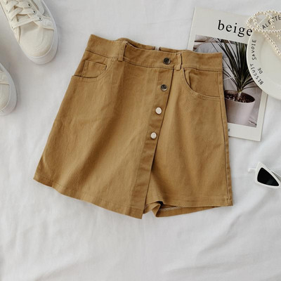 Pantaloni-fustă de damă din denim cu nasturi