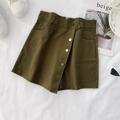 Pantaloni-fustă de damă din denim cu nasturi