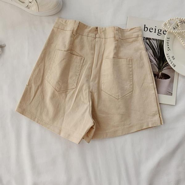 Pantaloni-fustă de damă din denim cu nasturi