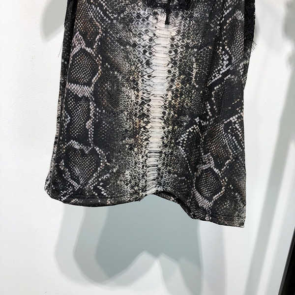 Maieu elegant de damă cu bretele subțiri cu imprimeu animal