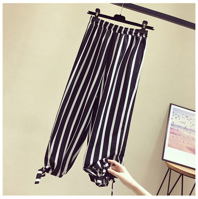 Стилни дамски панталони с връзки в два цвята