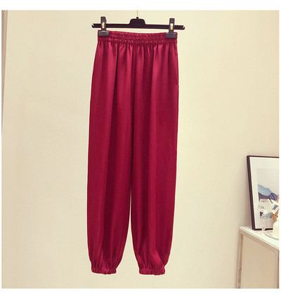 Ежедневен дамски панталон в червен  и черен цвят