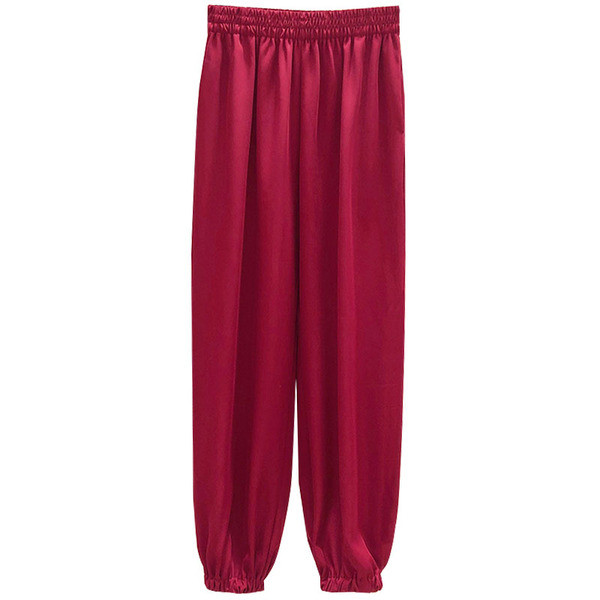 Ежедневен дамски панталон в червен  и черен цвят