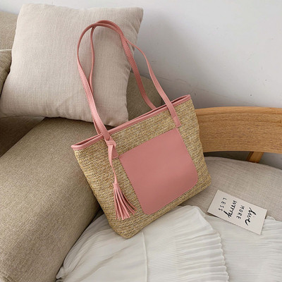 Geanta de plaja de dama cu manere lungi in trei culori