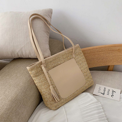 Geanta de plaja de dama cu manere lungi in trei culori