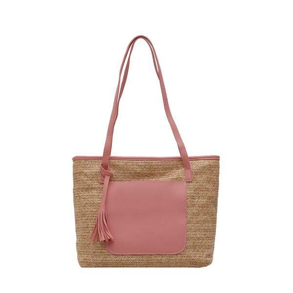 Geanta de plaja de dama cu manere lungi in trei culori