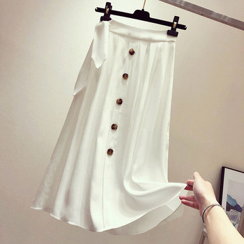 Fusta de dama decupata cu nasturi in trei culori