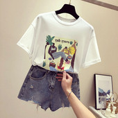 Tricou elegant de damă cu imprimeu alb