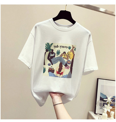 Tricou elegant de damă cu imprimeu alb