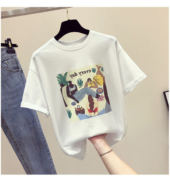 Tricou elegant de damă cu imprimeu alb