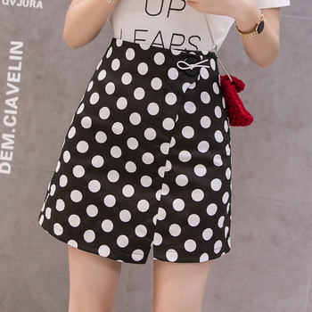 Fusta dama casual cu buline in mai multe culori cu talie inalta