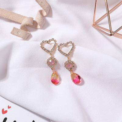 Cercei moderni de dama cu pietre - in patru culori